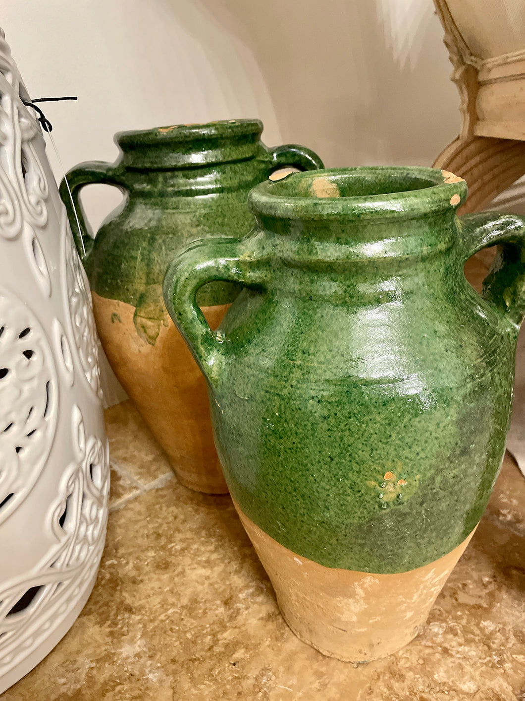Vintage Pots - Green Terracotta