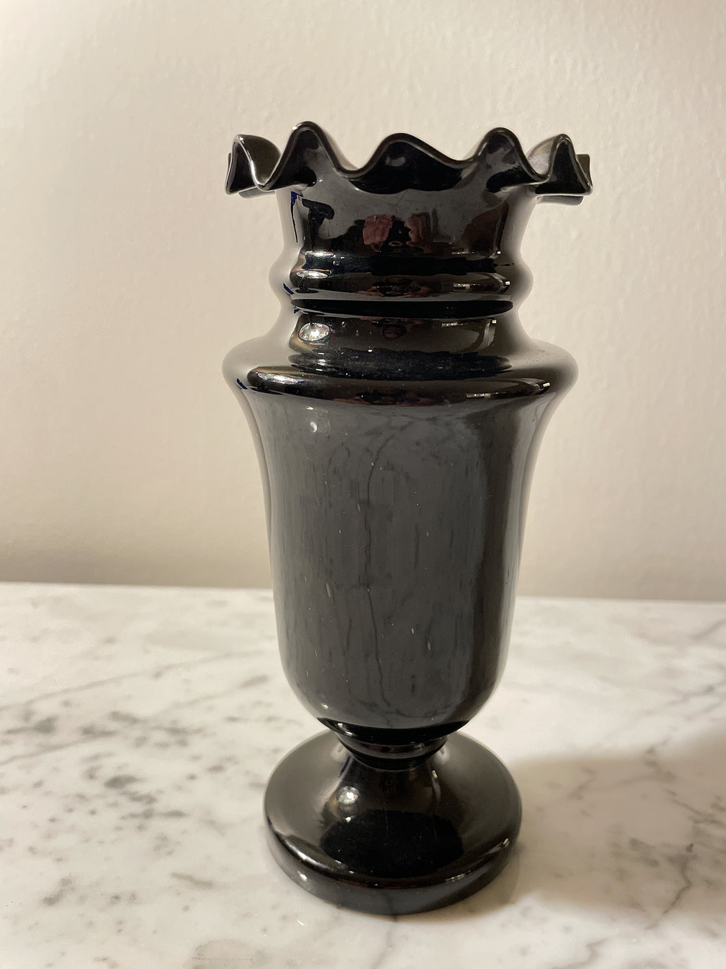 Vintage Black Amethyst Vase Pedestal