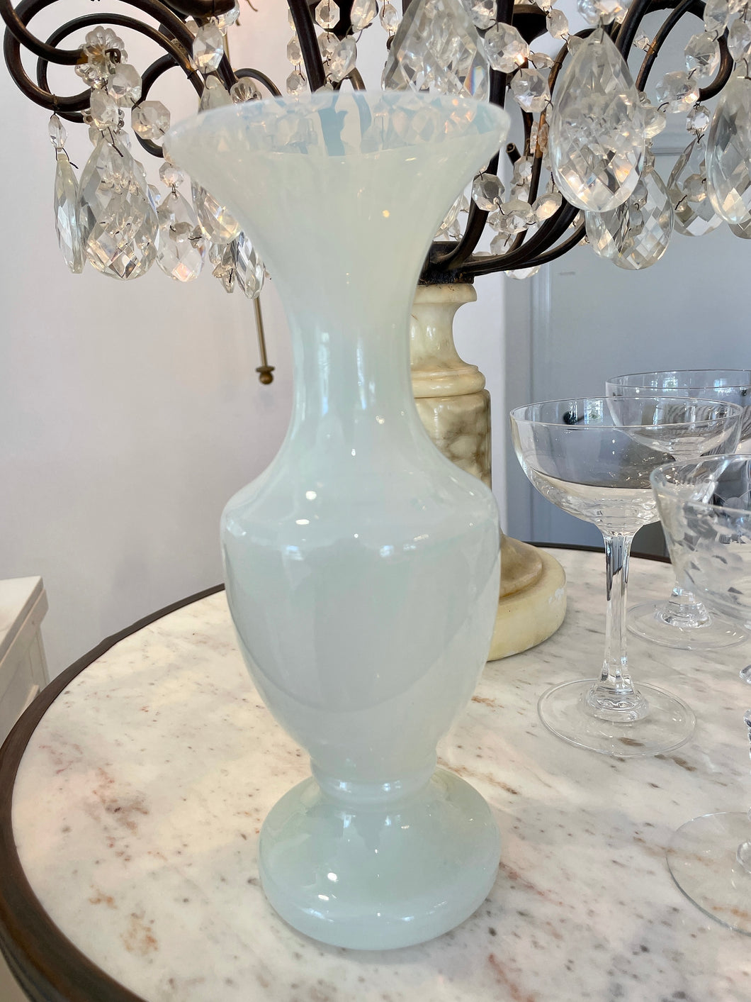 Vintage Opaline Tall Vase