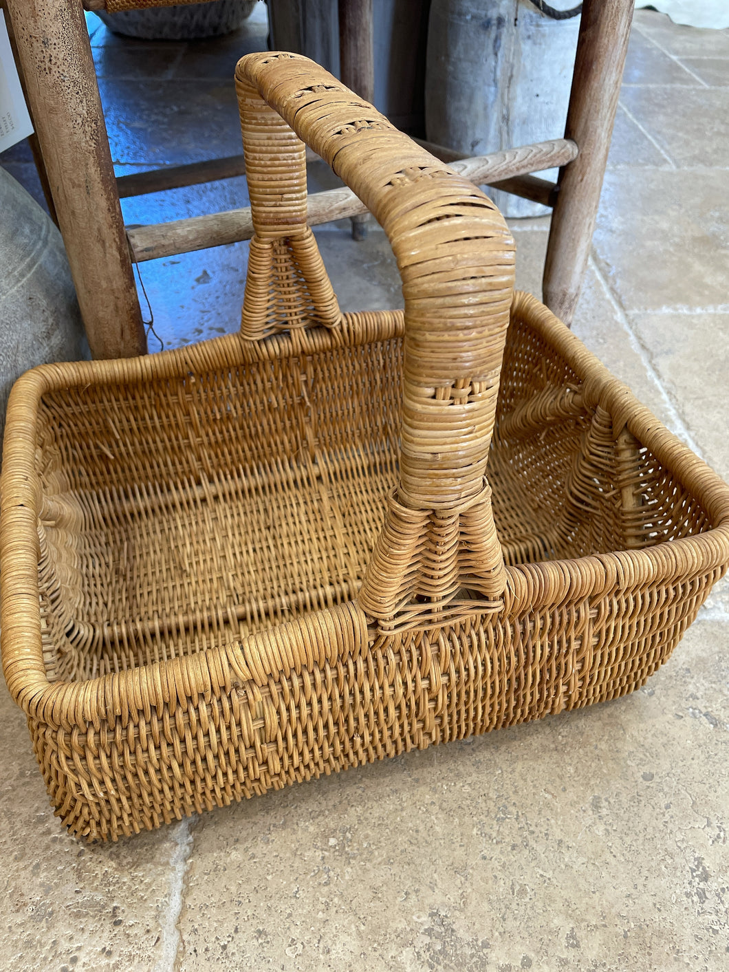 Vintage French Flower  Basket