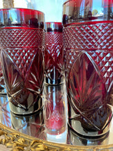Load image into Gallery viewer, Vintage Red Glass Tumblers set/5
