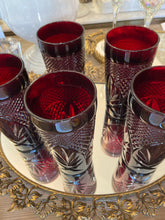 Load image into Gallery viewer, Vintage Red Glass Tumblers set/5
