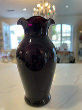 Load image into Gallery viewer, Vintage Black Amethyst Bud Vase -Ruffle
