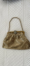 Load image into Gallery viewer, Vintage Gold Mesh Chain Bag Stone Clasp
