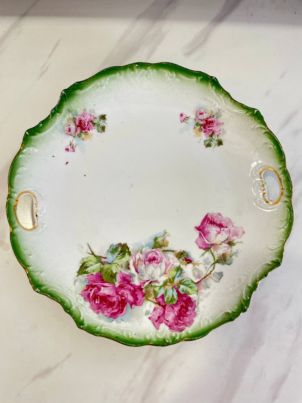 Vintage Floral Plate Roses