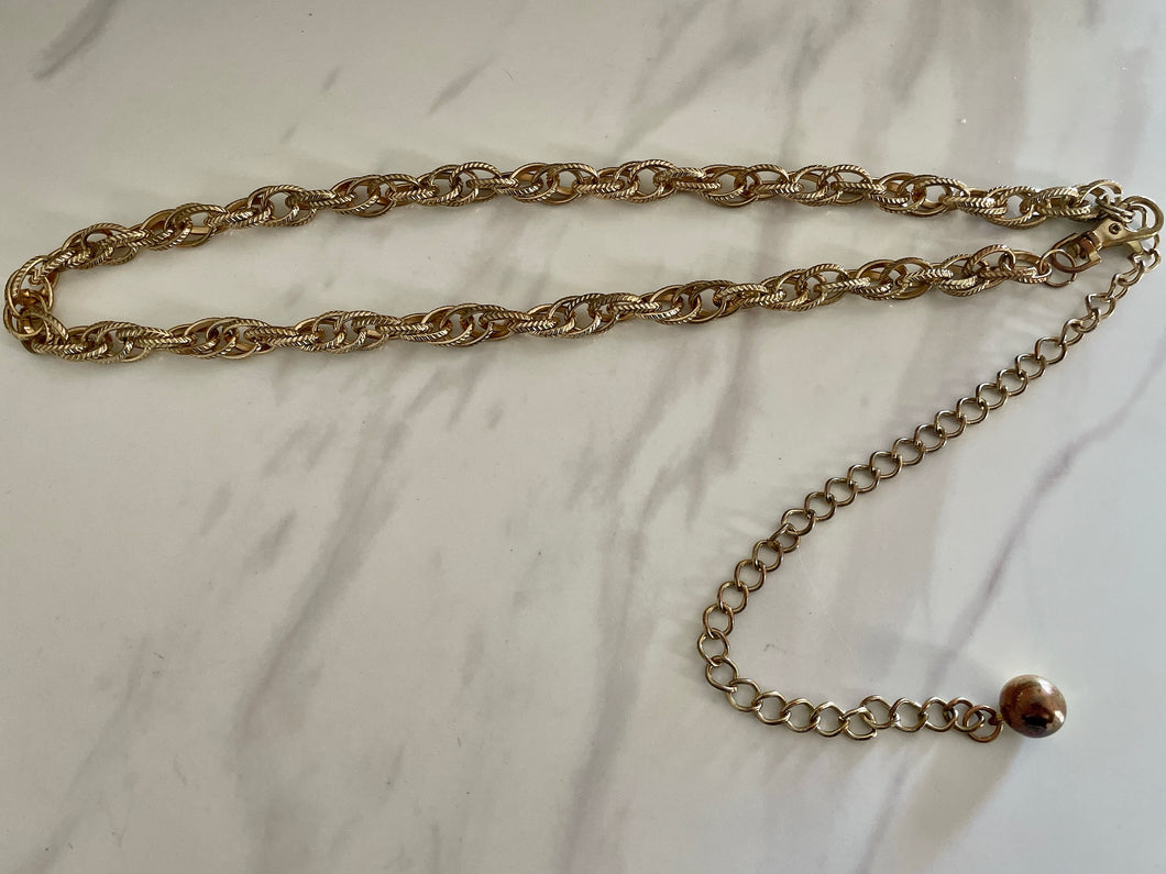 Vintage Gold Chain Double Loop Belt