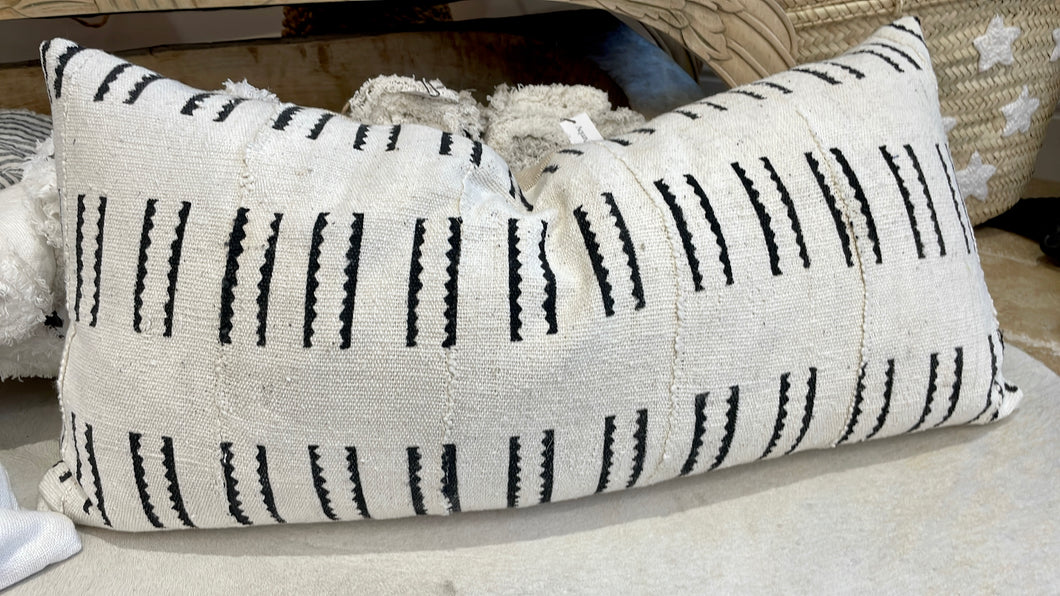 African Mudcloth Lumbar Pillows