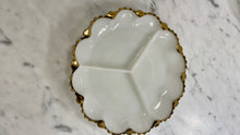 Load image into Gallery viewer, Vintage White Opaline Gold Rimmed Tray
