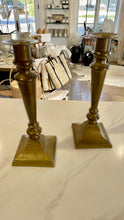 Load image into Gallery viewer, Vintage Tapered Brass Candlesticks pair
