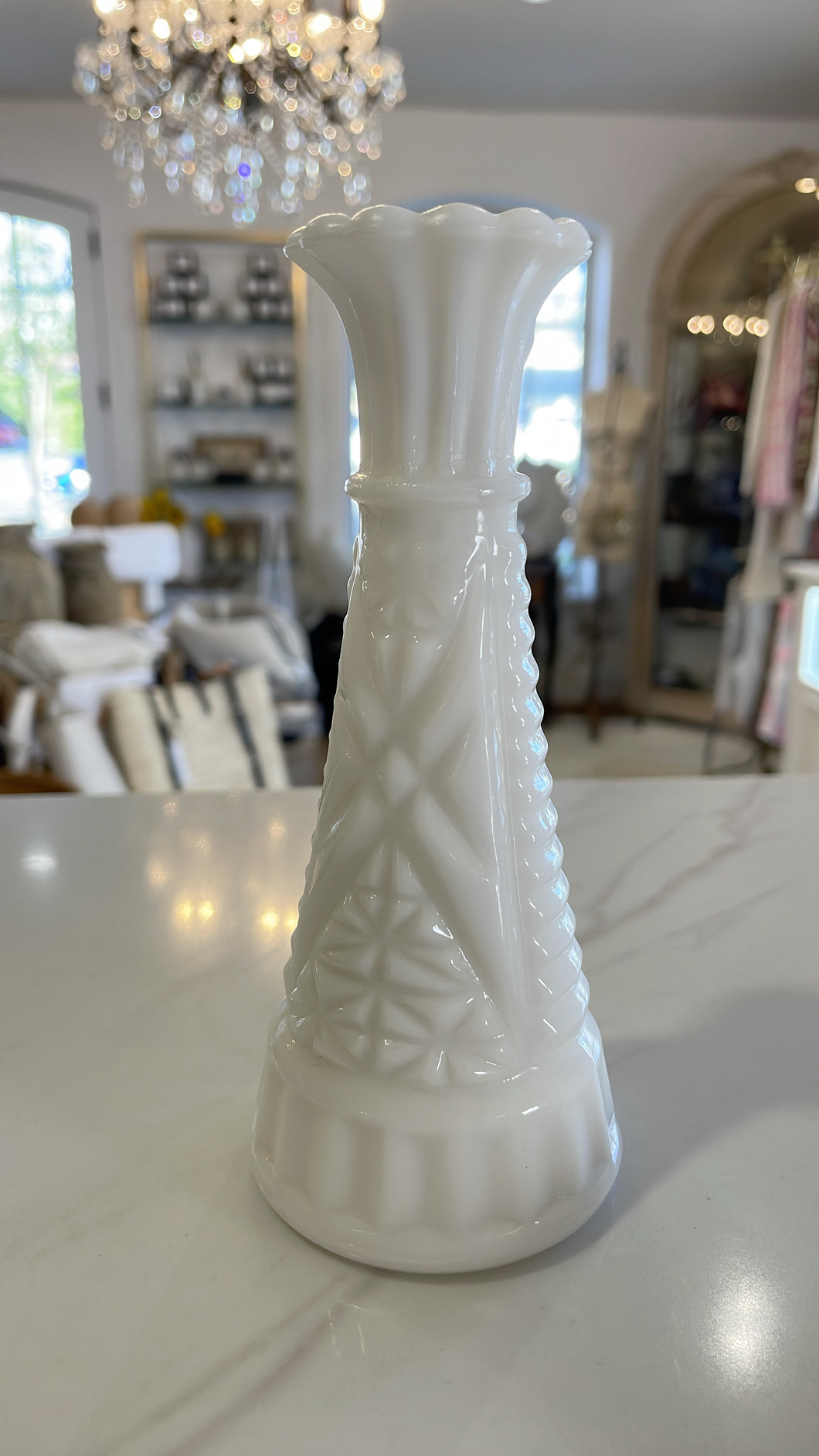Vintage Milk Glass Bud Vase
