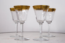 Load image into Gallery viewer, Gold Rimmed Wine Glass Set/4
