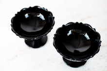 Load image into Gallery viewer, Vintage Black Glass Compotes set/6
