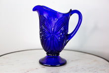 Load image into Gallery viewer, Cobalt Blue Vintage Glass Pitcher
