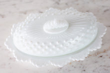 Load image into Gallery viewer, Vintage Milk Glass Hobnail Fenton Butter Dish
