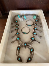 Load image into Gallery viewer, Turquoise Antique Squash Blossom Necklace
