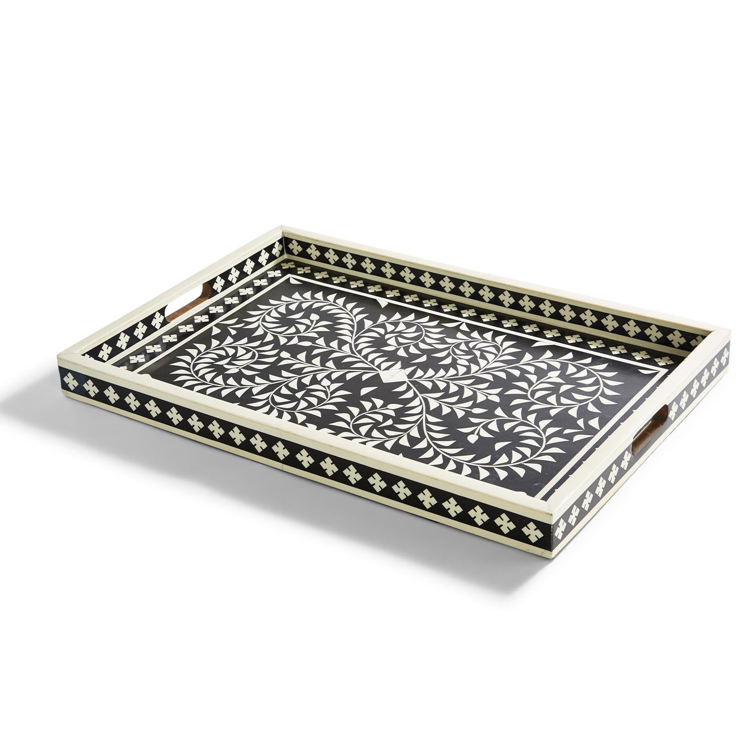 Selling Mosaic Tray - Black Bamboo