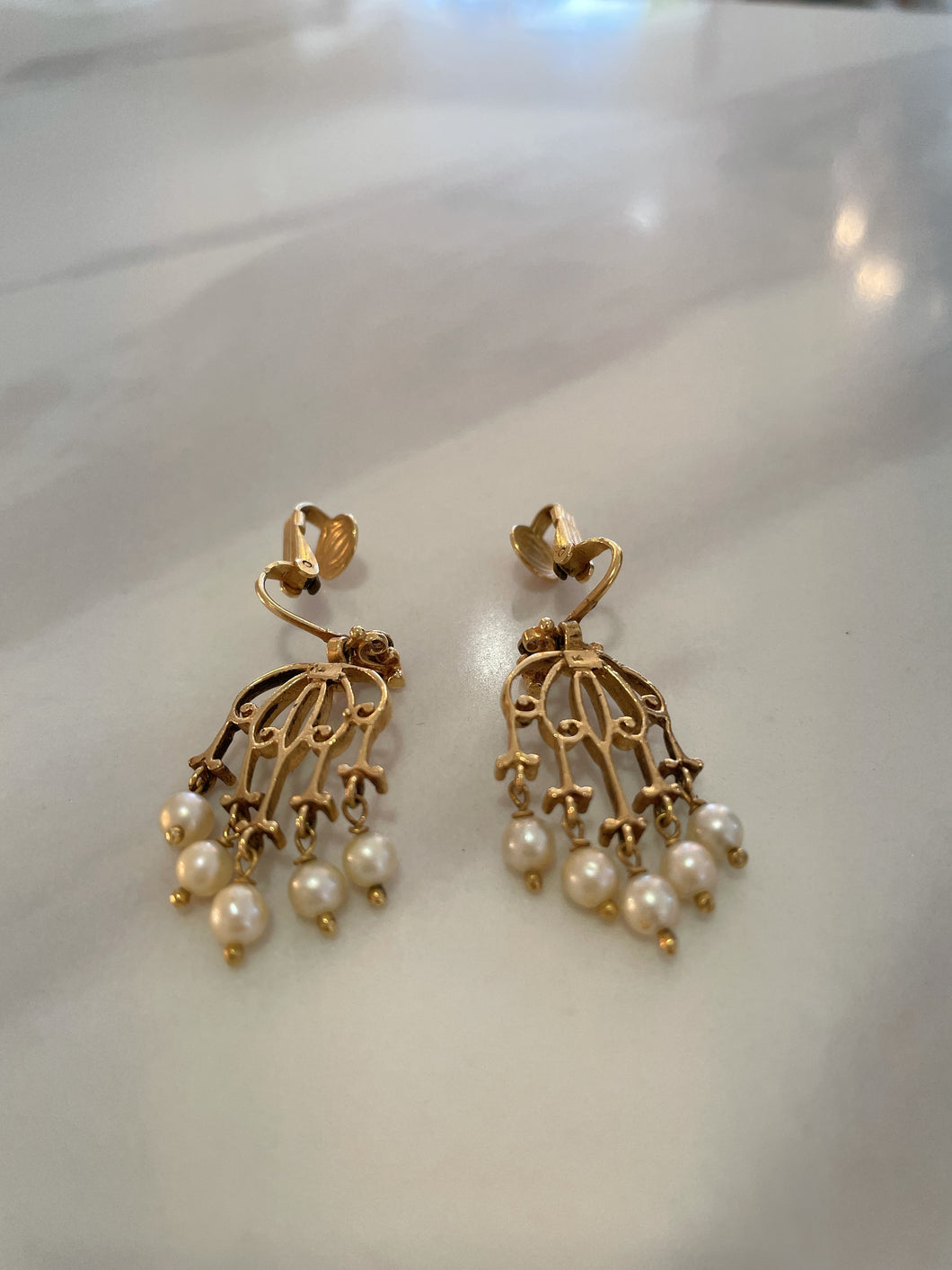 Gold Antique Birdcage Earrings